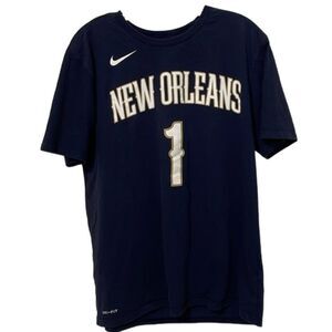 Nike NBA Navy Blue T-Shirt Adult Large New Orleans Pelicans #1 Zion Williamson